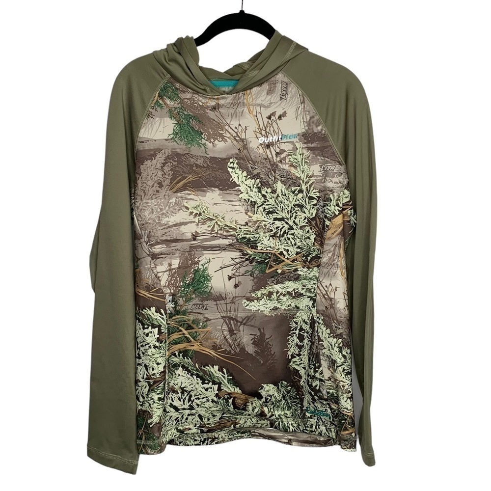Cabela’s Women’s Outfit-Her Zone Woodlands Camo Hunting Hoodie Jacket Size S